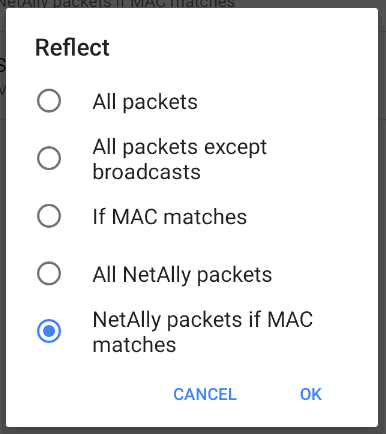Network Testing Reflector Reflector Settings